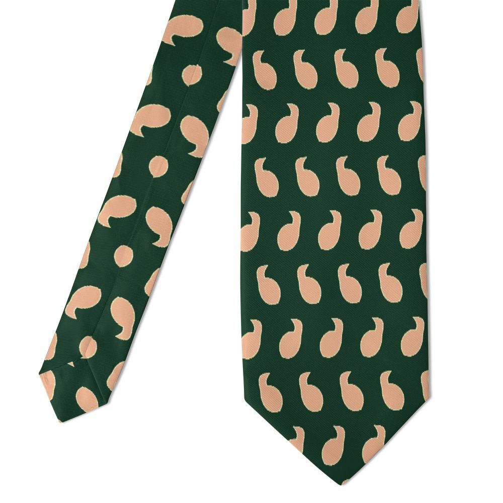 Bembo - Pine & Peach Herringbone Paisley Tie – Orchard Dawn