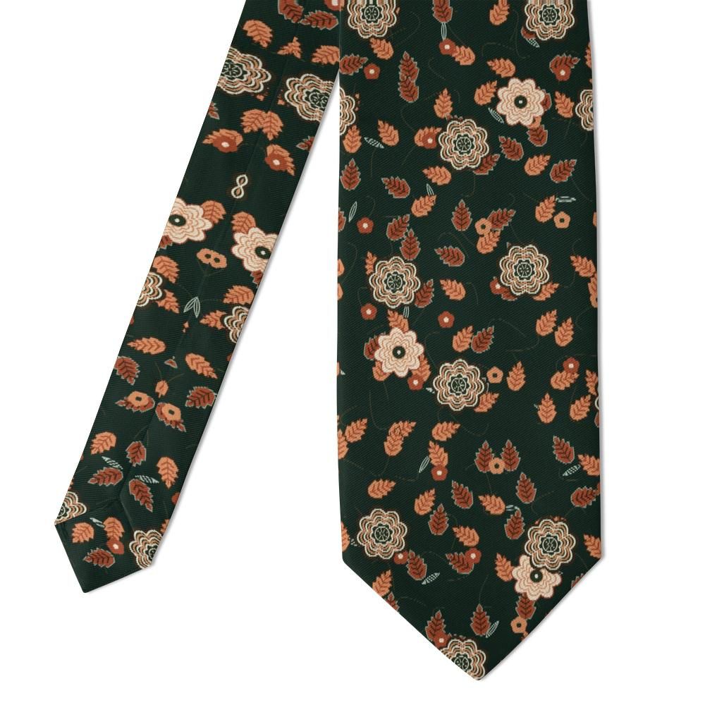 Este - Forest & Rust Floral Tie – Woodland Bloom