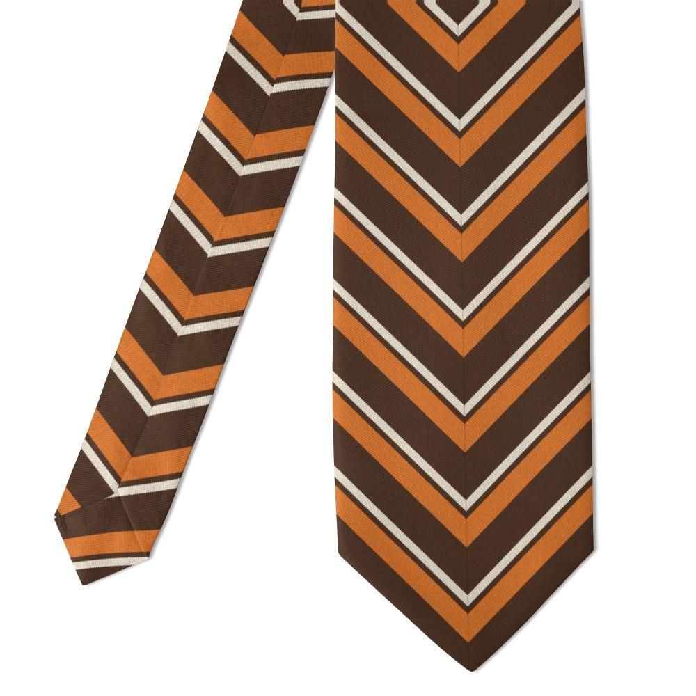 Klinckowström - Brown & Orange Mitered Stripe Tie – Autumn Market
