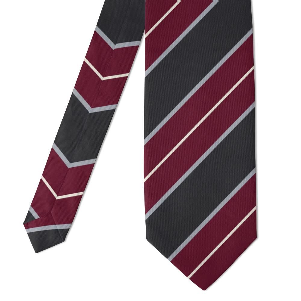 Villeroy - Charcoal & Burgundy Regimental Stripe Tie – Heritage Stripes with Boardroom Calm