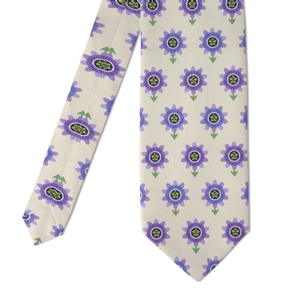 Breuner - Cream & Purple Passionflower Tie – Garden Vine