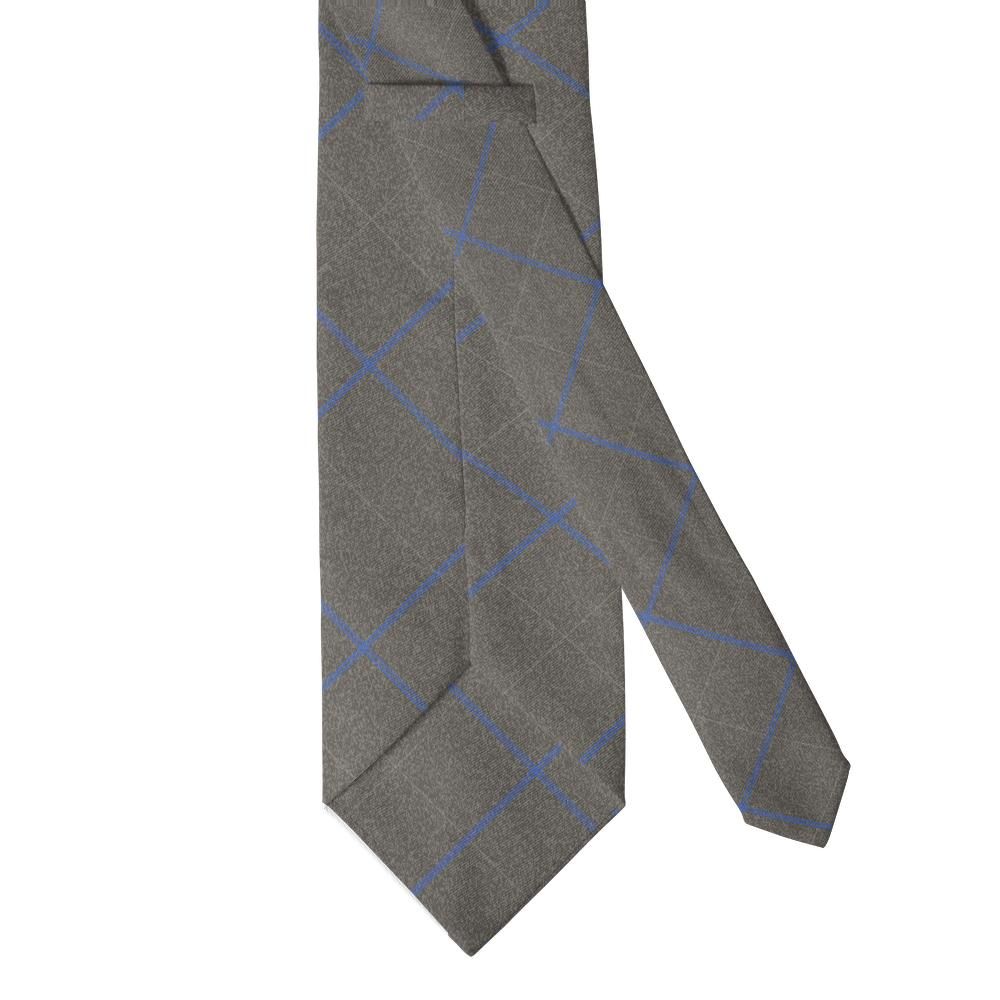 Branciforte - Taupe & Blue Melange Plaid Tie – Weekday Tailoring