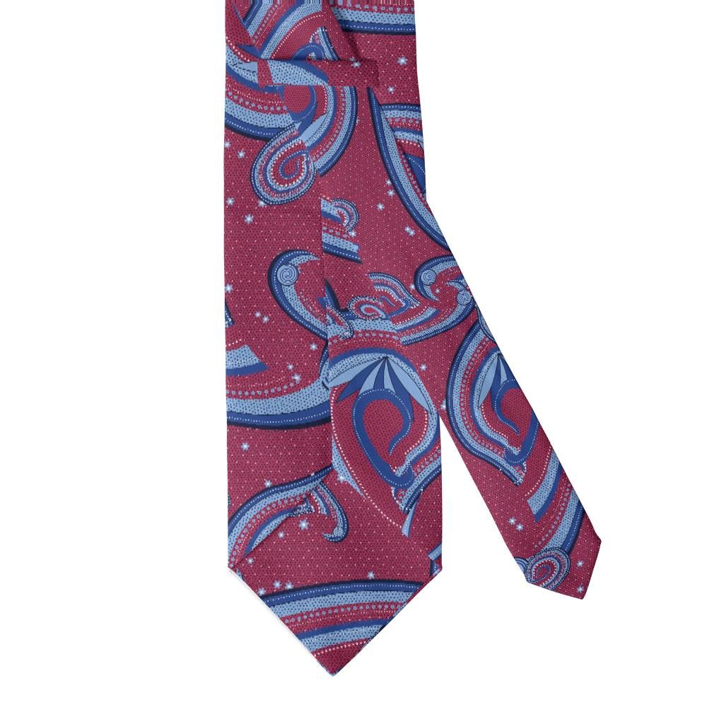 Colloredo - Raspberry & Sapphire Stippled Paisley Tie – Imperial Ball
