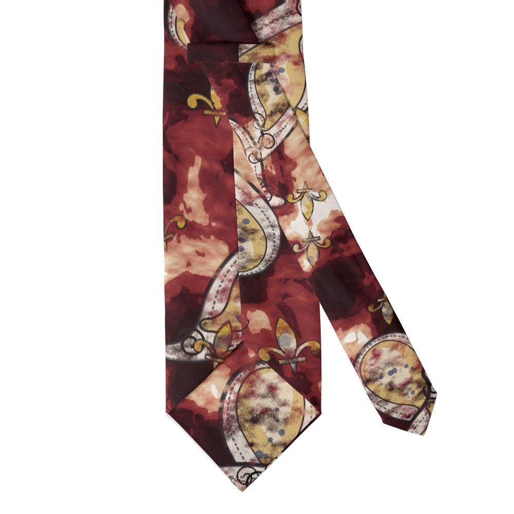 Borromeo - Crimson & Cream Watercolour Paisley Tie – Venetian Fresco