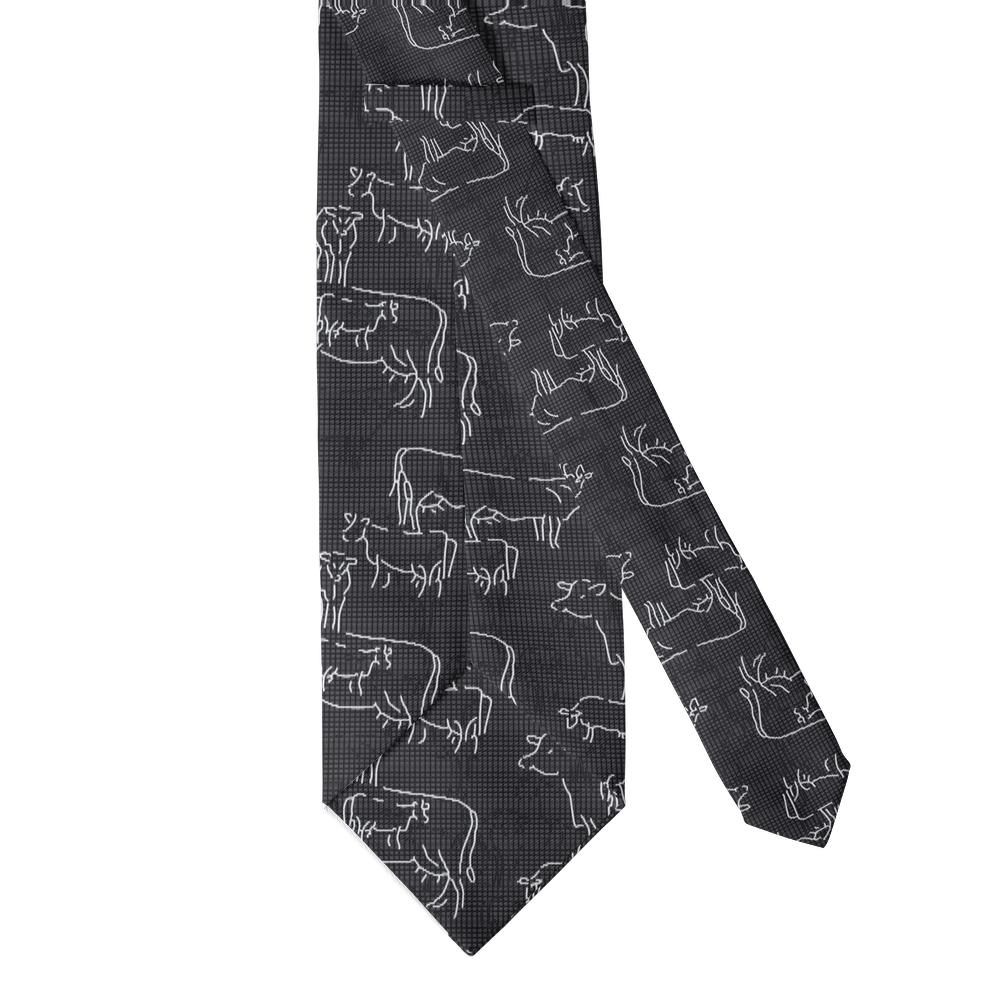 Beltrán - Charcoal & White Abstract Cow Tie – Chalk Herd
