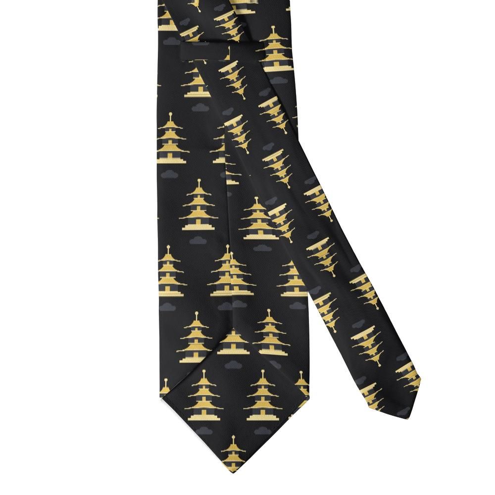 Rožmberk - Black & Gold Pagoda Tie – Moonlit Tower