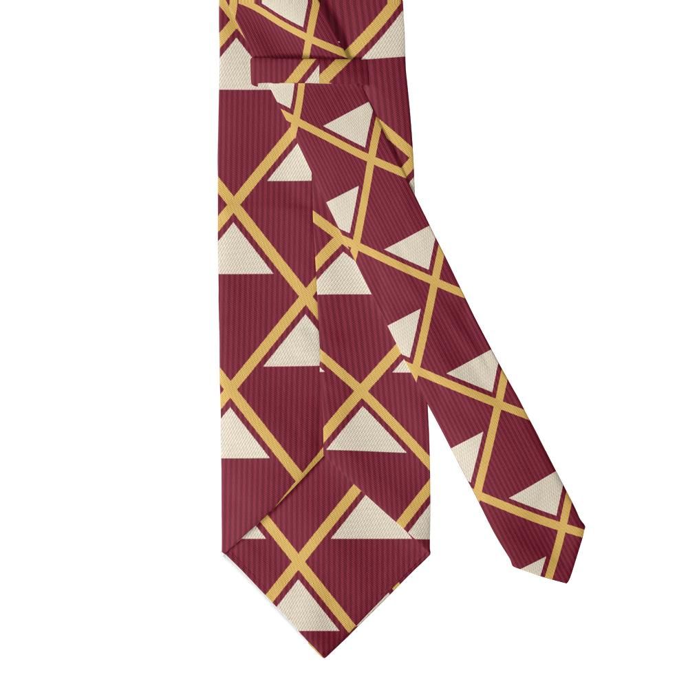Ossolinski - Burgundy & Gold Triangle Geometric Tie – Royal Chamber