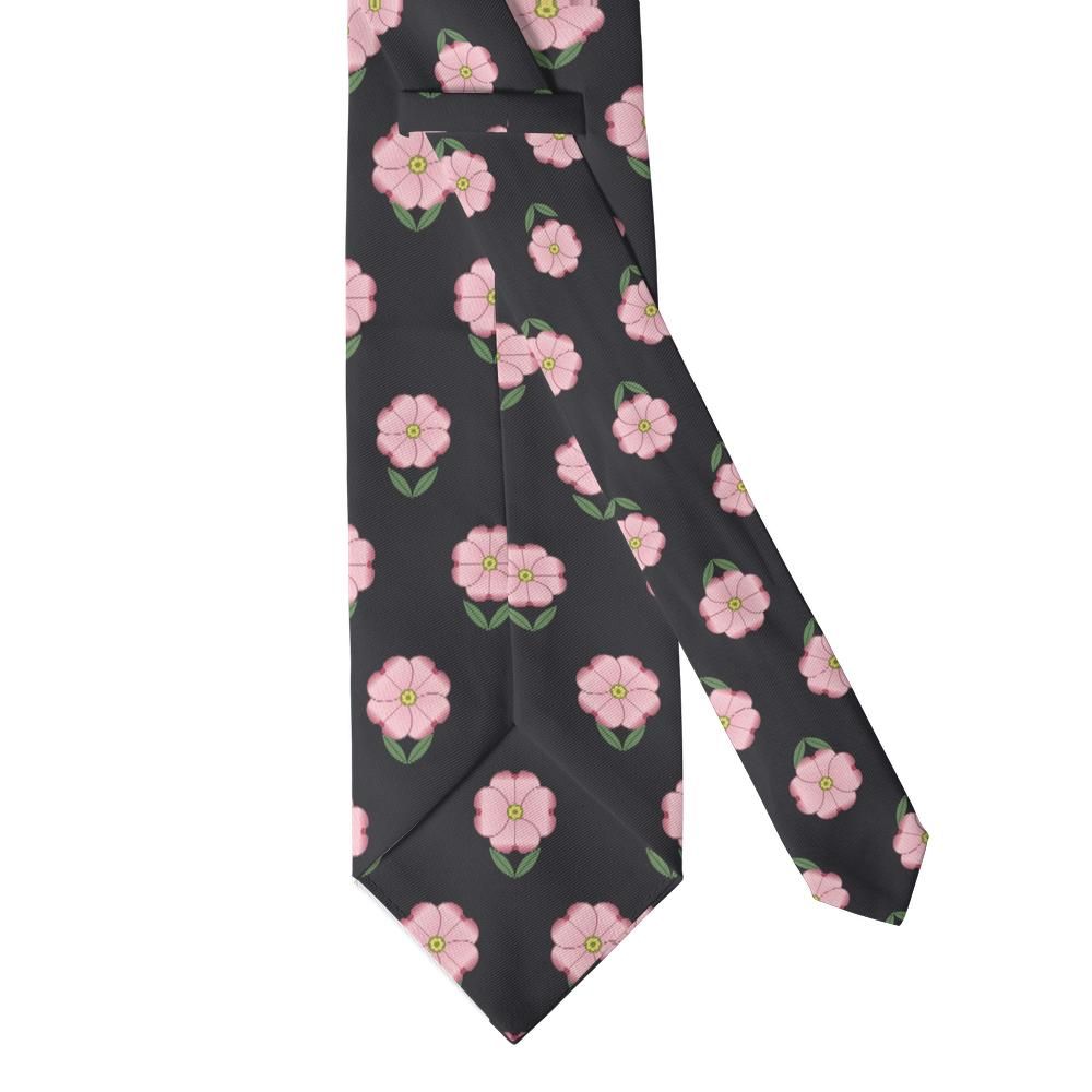 Rosenstolpe - Charcoal & Pink Dogwood Blossom Tie – Evening Bloom