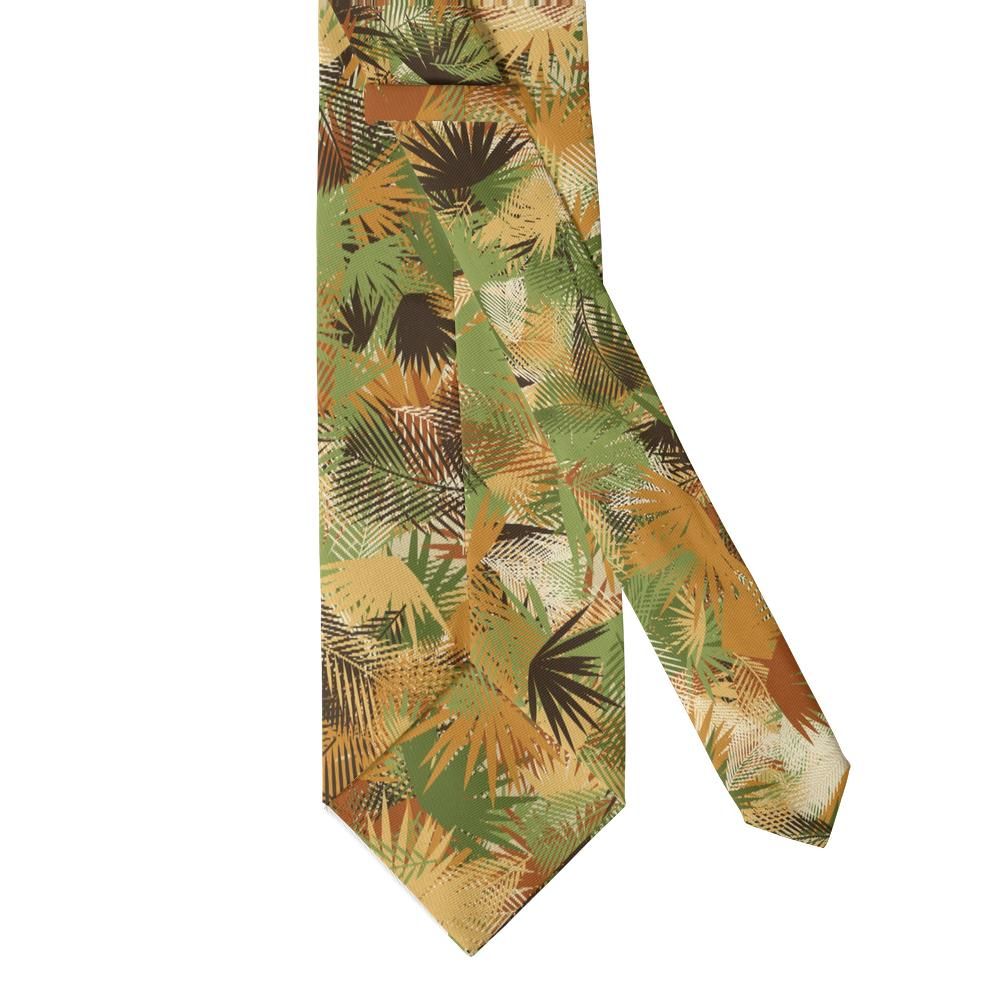 Podebusk - Olive & Rust Jungle Leaf Tie – Savanna Shade