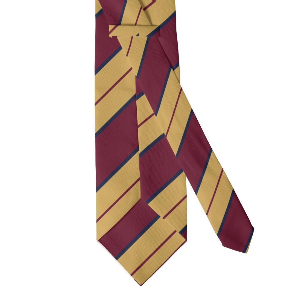 Villeroy - Burgundy & Gold Regimental Stripe Tie – Heritage Stripes with Ceremonial Glow