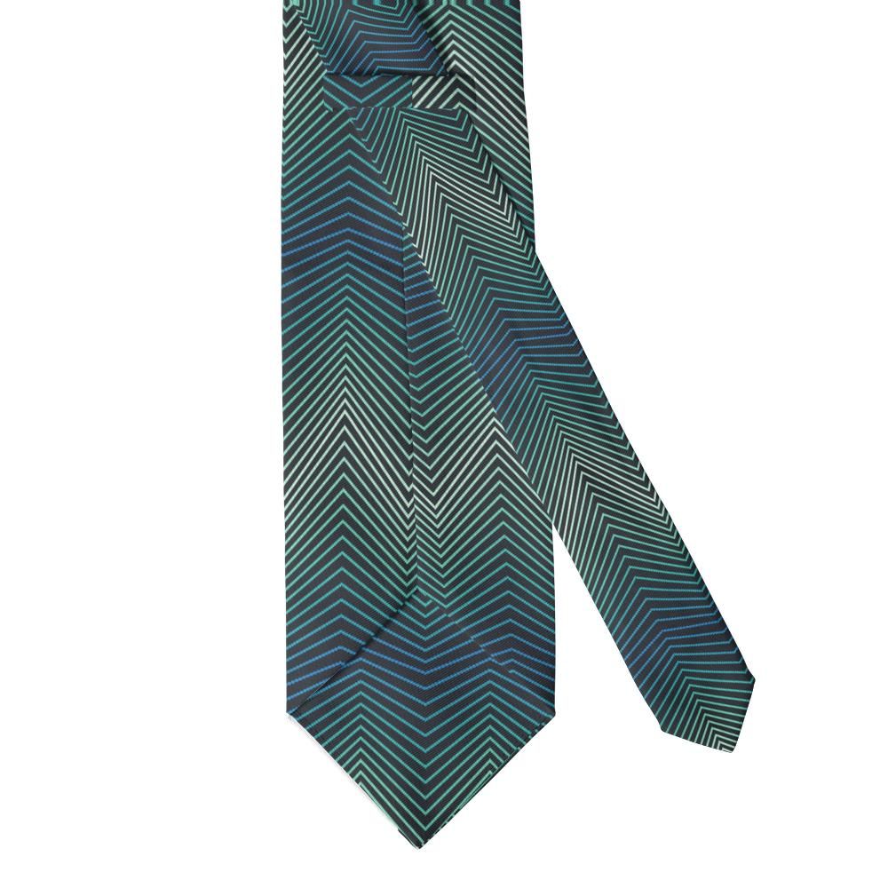 Bielke - Charcoal & Teal Zigzag Line Tie – Electric Tide