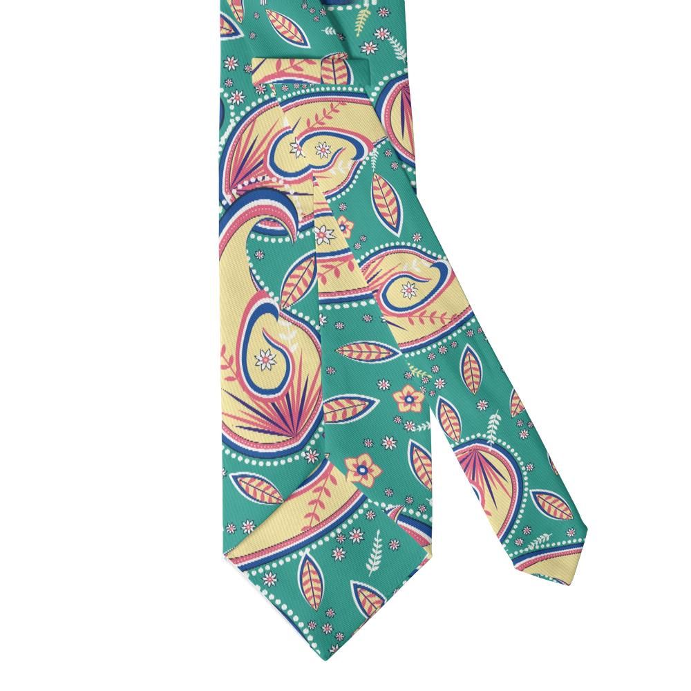 Zichy - Jade & Coral Fern Paisley Tie – Garden Promenade