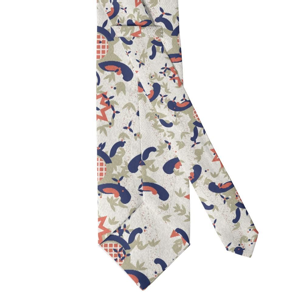 Sternberg - Ivory & Coral Pomegranate Floral Tie – Bohemian Tapestry