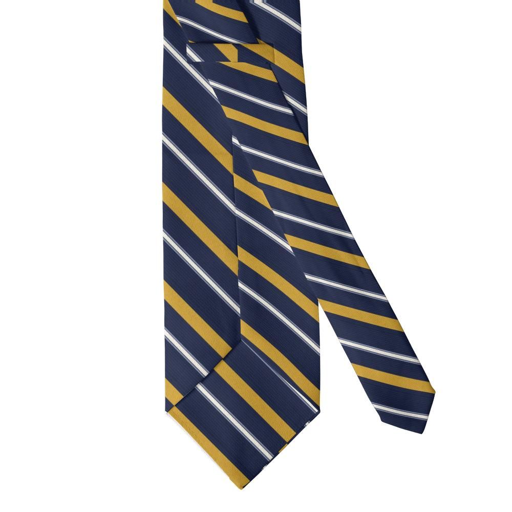 Polastron - Navy & Gold Bar Stripe Tie – Yacht Club