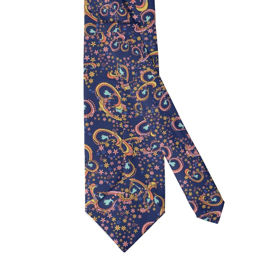 Mattei - Navy & Coral Garden Paisley Tie – Roman Evening