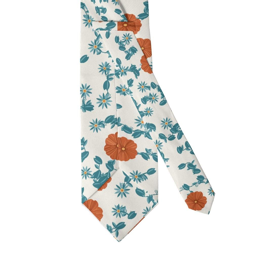 Moltke - Ivory & Rust Poppy Vine Floral Tie – Autumn Terrace