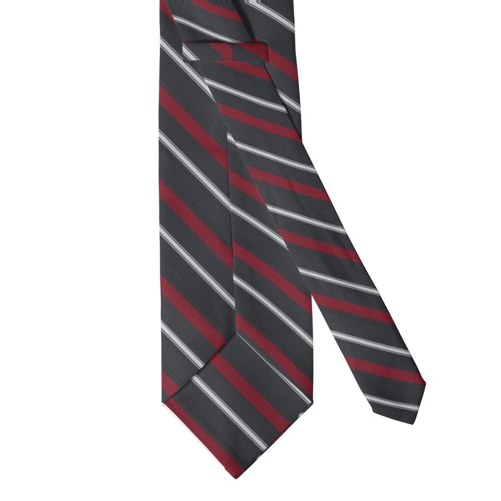 Polastron - Charcoal & Burgundy Bar Stripe Tie – City Dinner