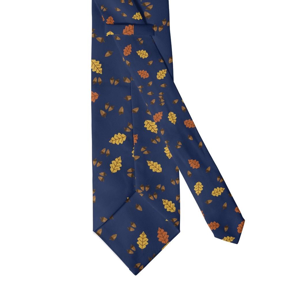 Goye - Navy & Rust Acorn & Oak Tie – Autumn Woodland Walk