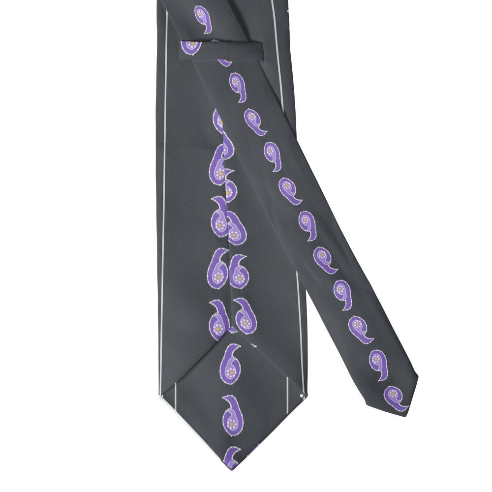 Gritti - Grey & Violet Boteh Stripe Tie – Twilight Colonnade