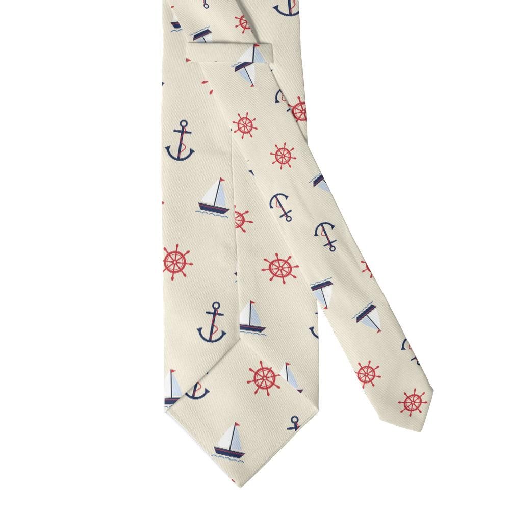 Zierotin - Cream & Navy Nautical Tie – Yacht Club
