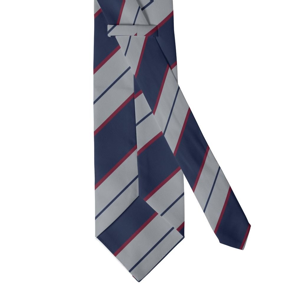 Villeroy - Navy & Silver Grey Regimental Stripe Tie – Heritage Stripes with Cool Precision