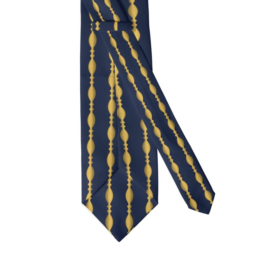 Ramsay - Navy & Gold Spindle Stripe Tie – Library Staircase