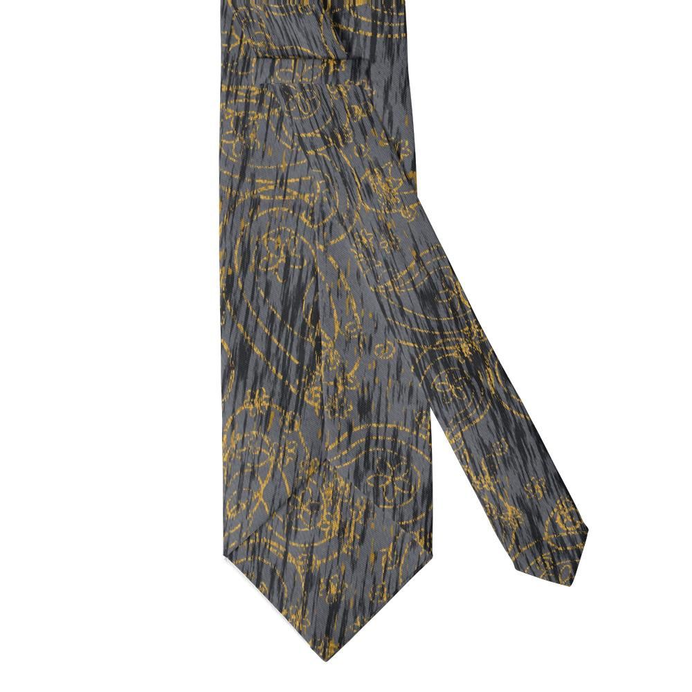 Rosenberg - Charcoal & Gold Strie Paisley Tie – Golden Lane