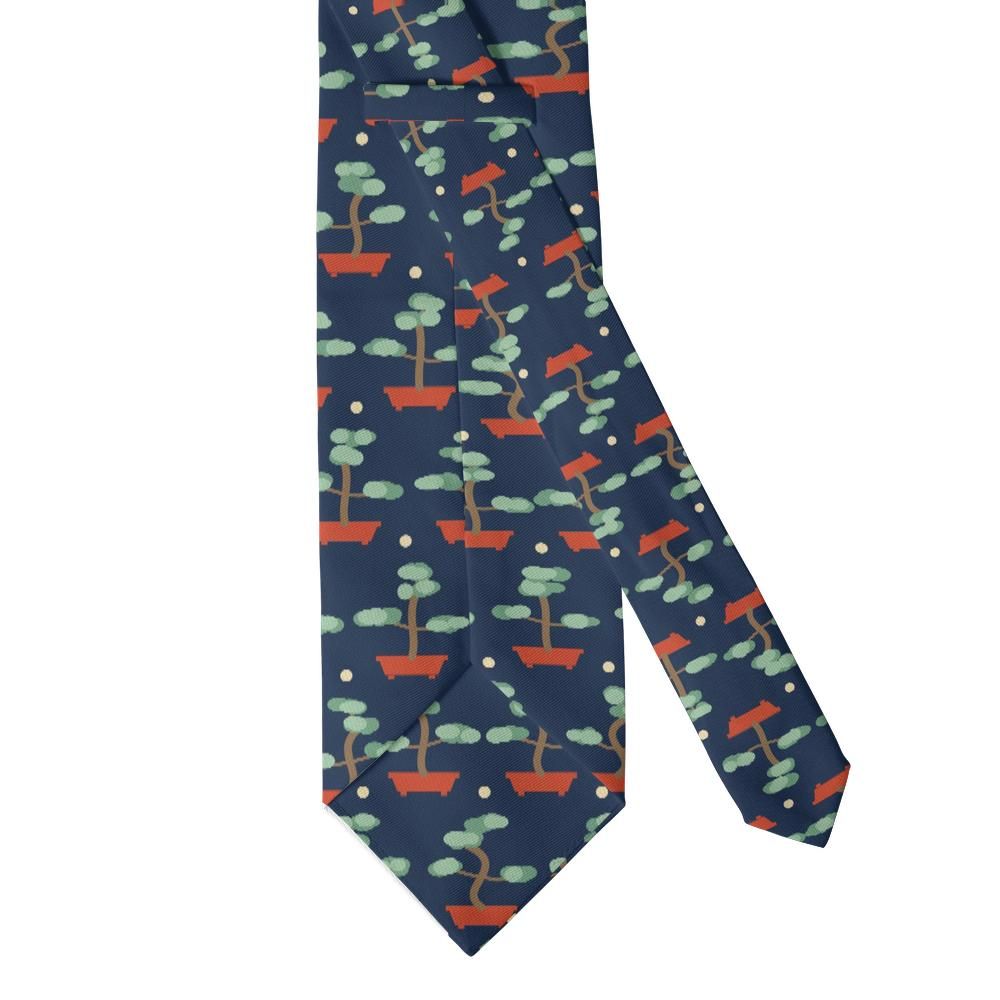Flemming - Navy & Sage Bonsai Tie – Moonlit Garden
