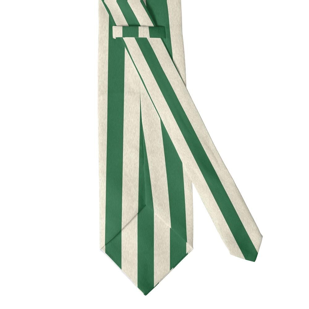 Hierta - Green & Cream Deckchair Stripe Tie – Garden Lawn