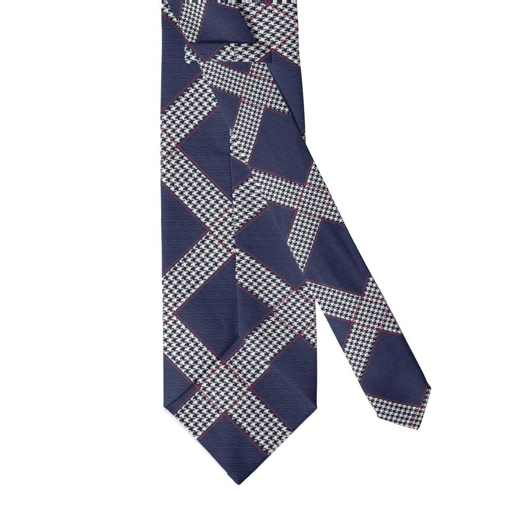 Ubaldini - Navy & Red Herringbone Plaid Tie – Tuscan Tweed