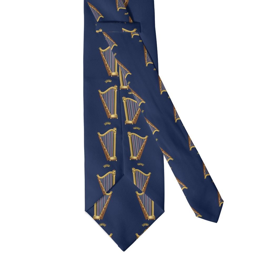 Mensdorff - Navy & Gold Harp Tie – Concert Hall