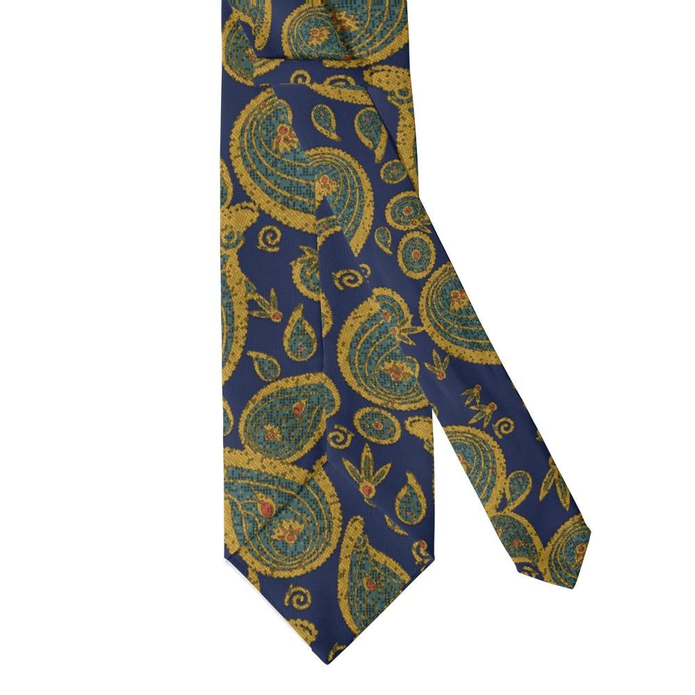 Carafa - Navy & Gold Jacquard Paisley Tie – Neapolitan Night