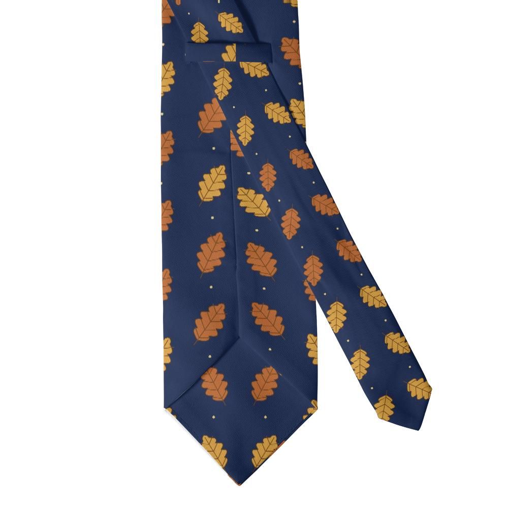 Wielopolski - Navy & Gold Oak Leaf Tie – Autumn Avenue
