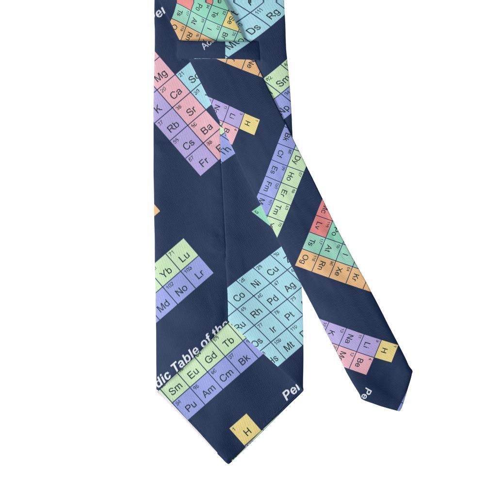 Knuth - Navy & Pastel Periodic Table Tie – Lab Night