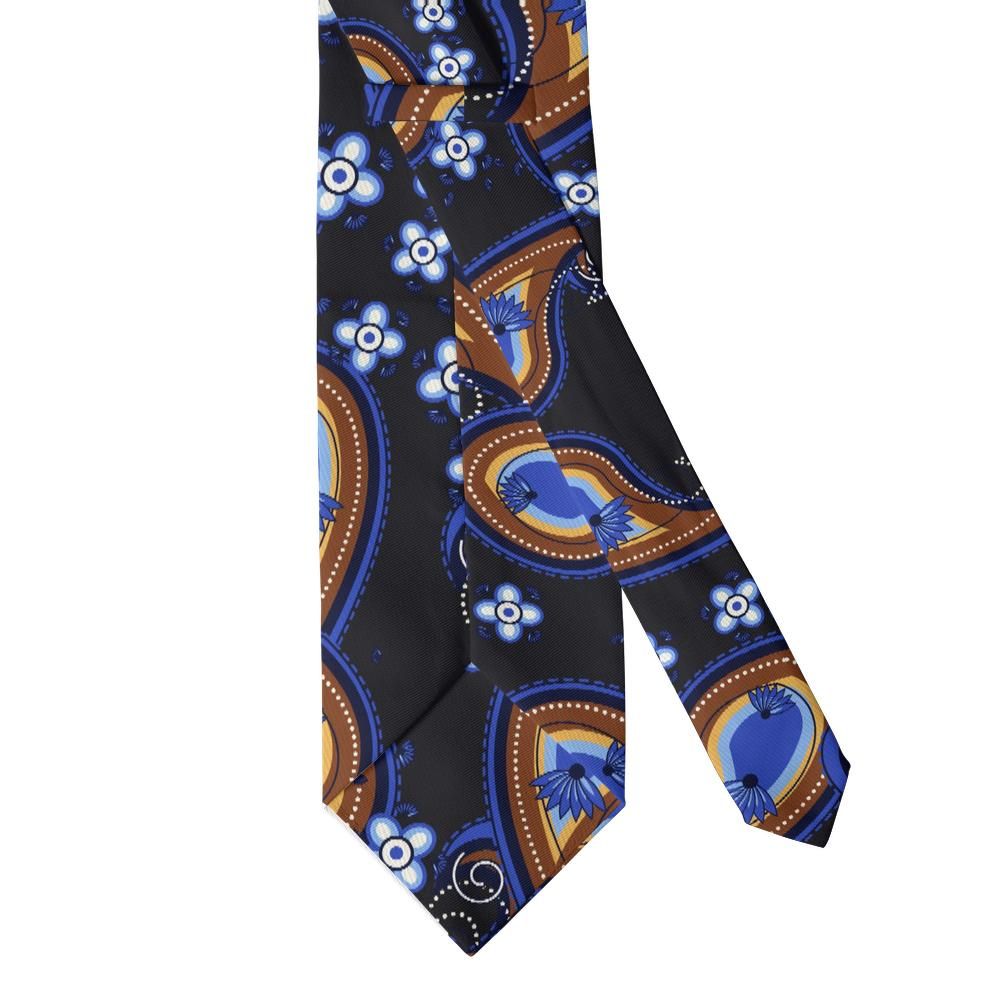 Brivio - Onyx & Cobalt Paisley Tie – Milanese Night