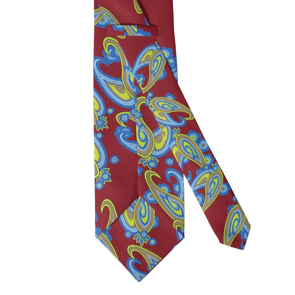 Martinengo - Red & Lime Crowned Paisley Tie – Brescian Festa