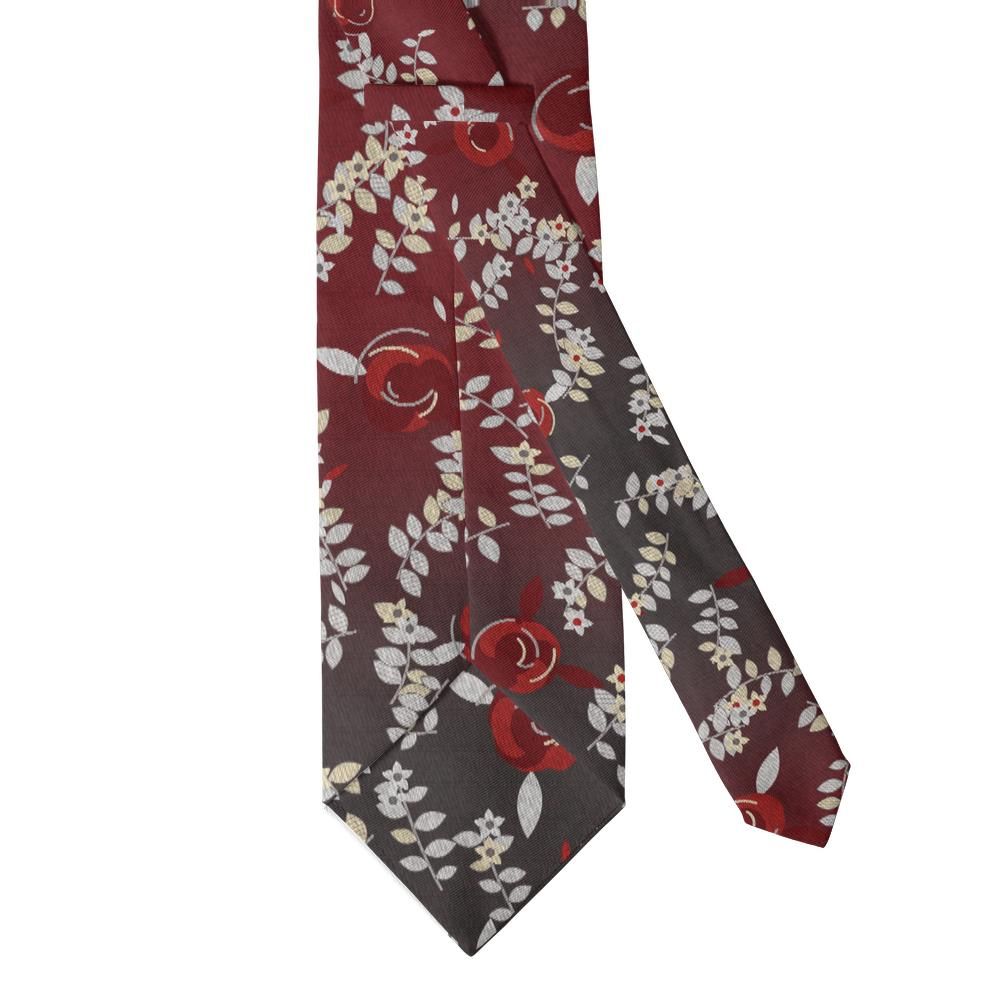 Clary - Burgundy & Silver Ombre Floral Tie – Teplice Evening