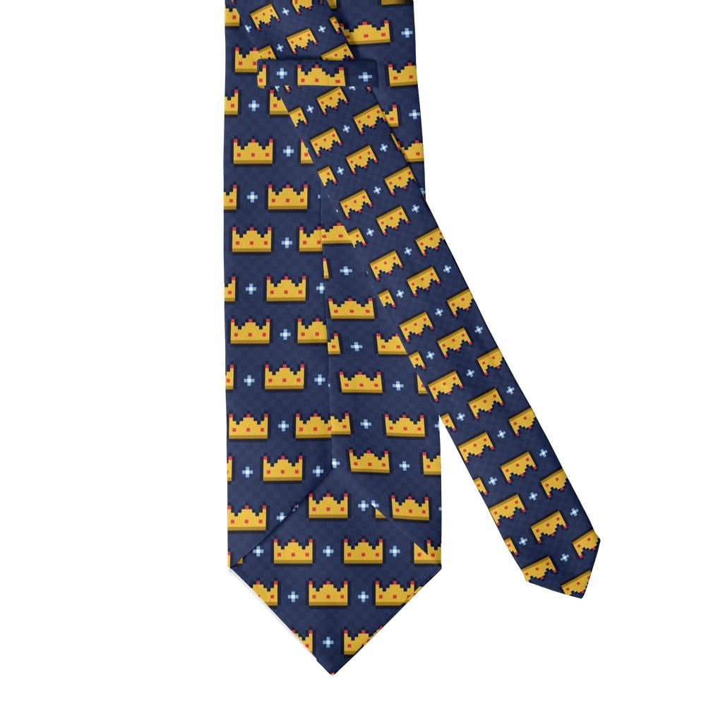 Montalto - Navy & Gold Pixel Crown Tie – Royal Quest