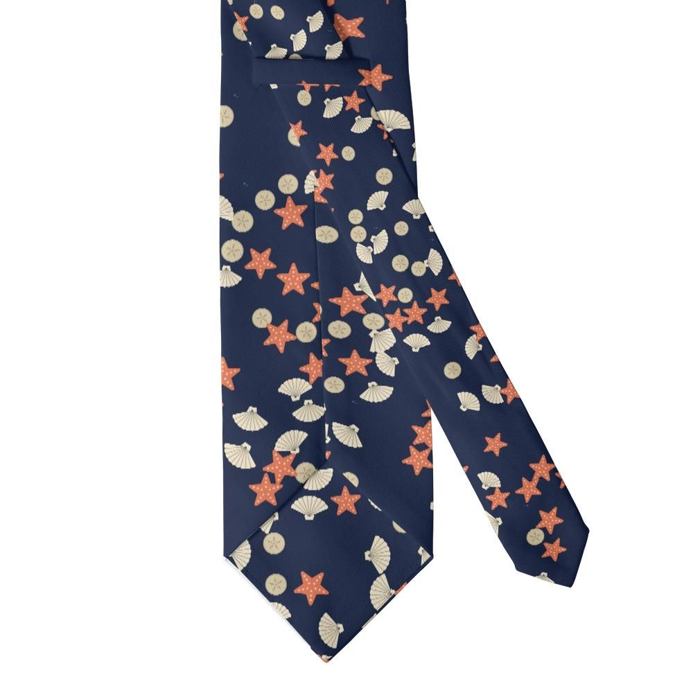 Heemskerck - Navy & Cream Seashell Tie – Beachcomber’s Treasure