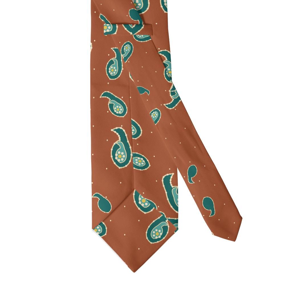 Cornaro - Terracotta & Teal Bohemian Paisley Tie – Free Spirit