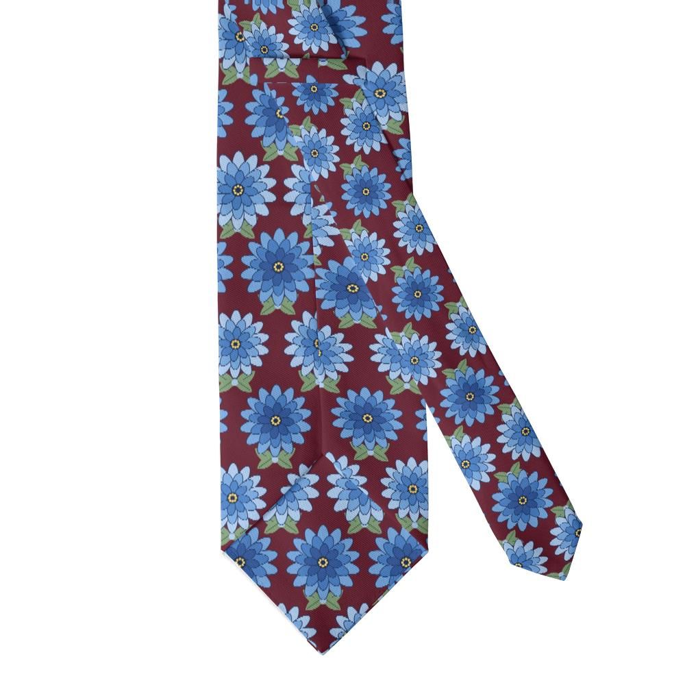 Windisch-Graetz - Burgundy & Blue Zinnia Tie – Velvet Garden