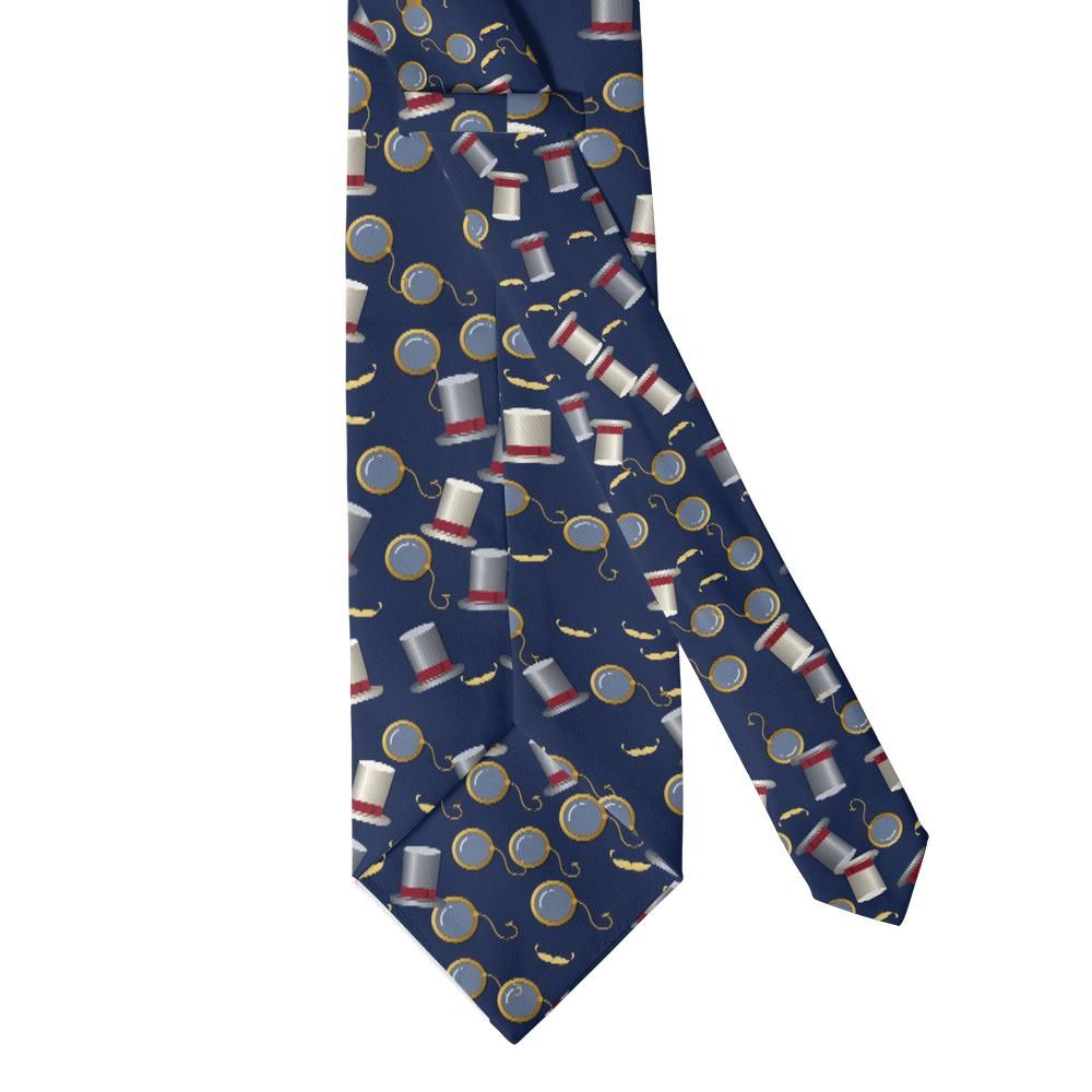 Zbaraski - Navy Monocle & Top Hat Tie – Dapper Gentleman