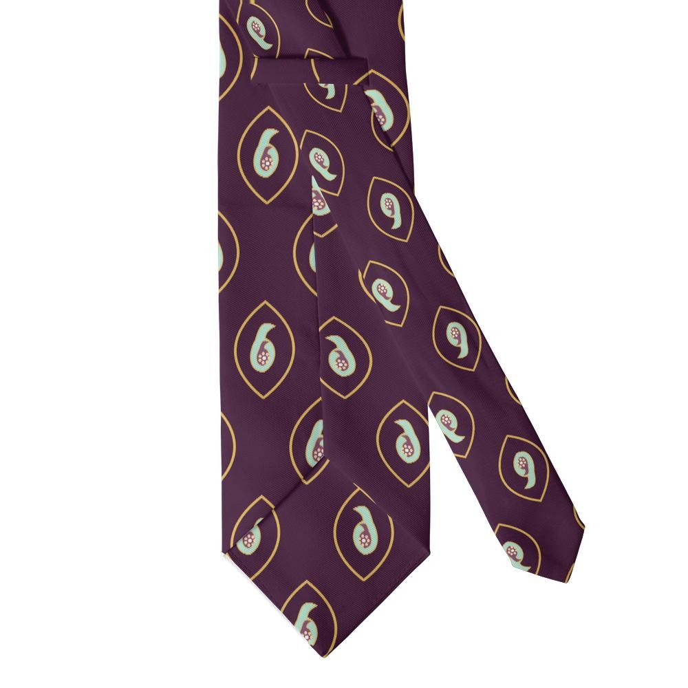 Querini - Aubergine & Mint Ogee Paisley Tie – Velvet Arcade