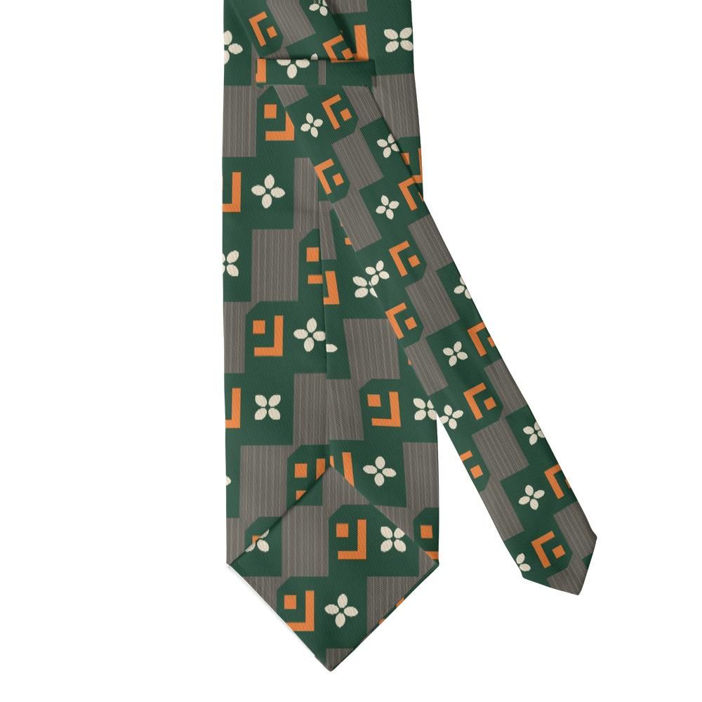 Kolowrat - Forest & Orange Stepped Geometric Tie – Bohemian Grove