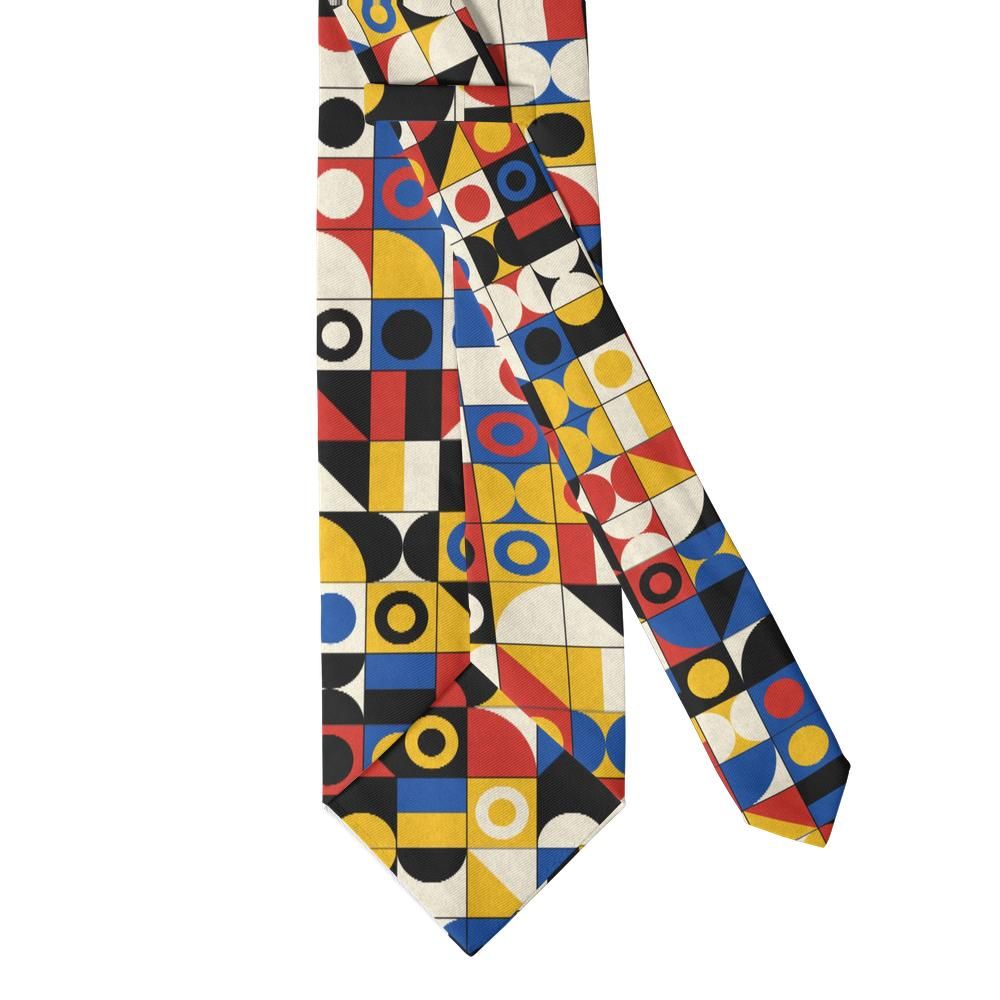 Dyre - Red, Blue & Yellow Bauhaus Tie – Modernist Primary Blocks