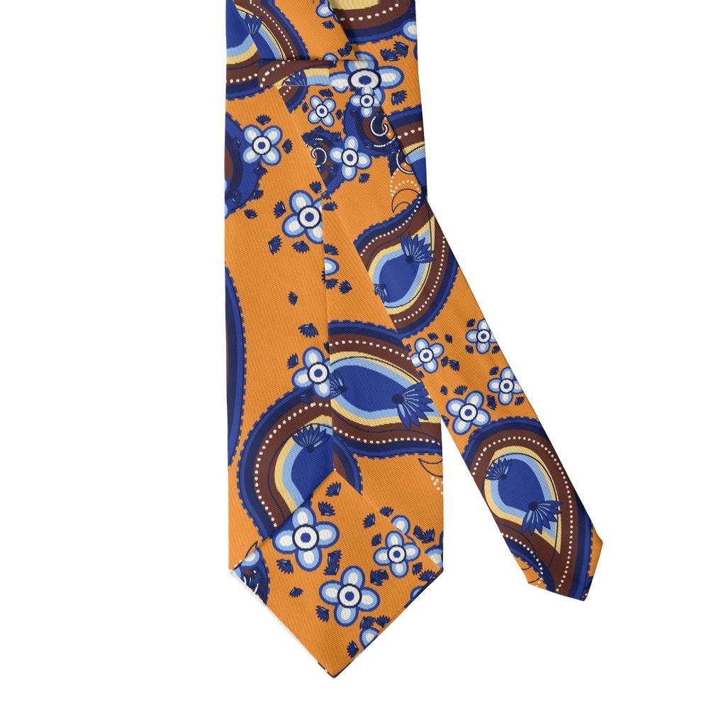 Brivio - Tangerine & Sapphire Paisley Tie – Lombard Summer
