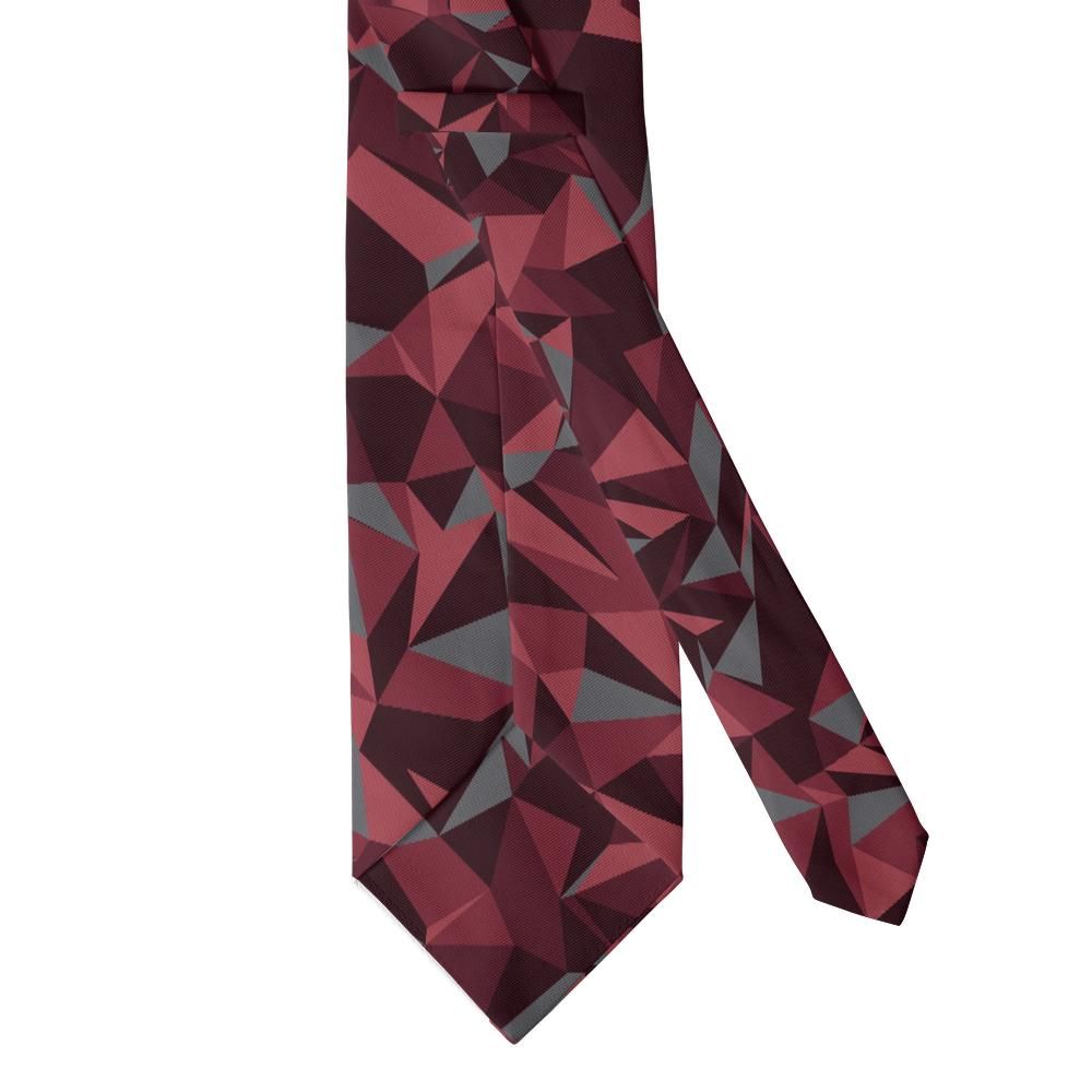 Galt - Burgundy & Charcoal Faceted Prism Tie – Garnet Shard