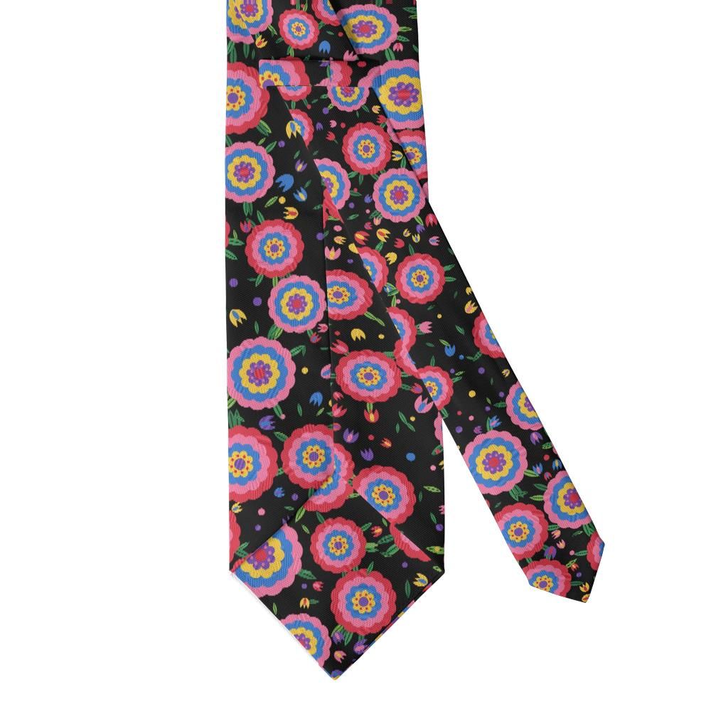 Hardenberg - Black Multicolor Matyo Rose Tie – Mezokovesd Night
