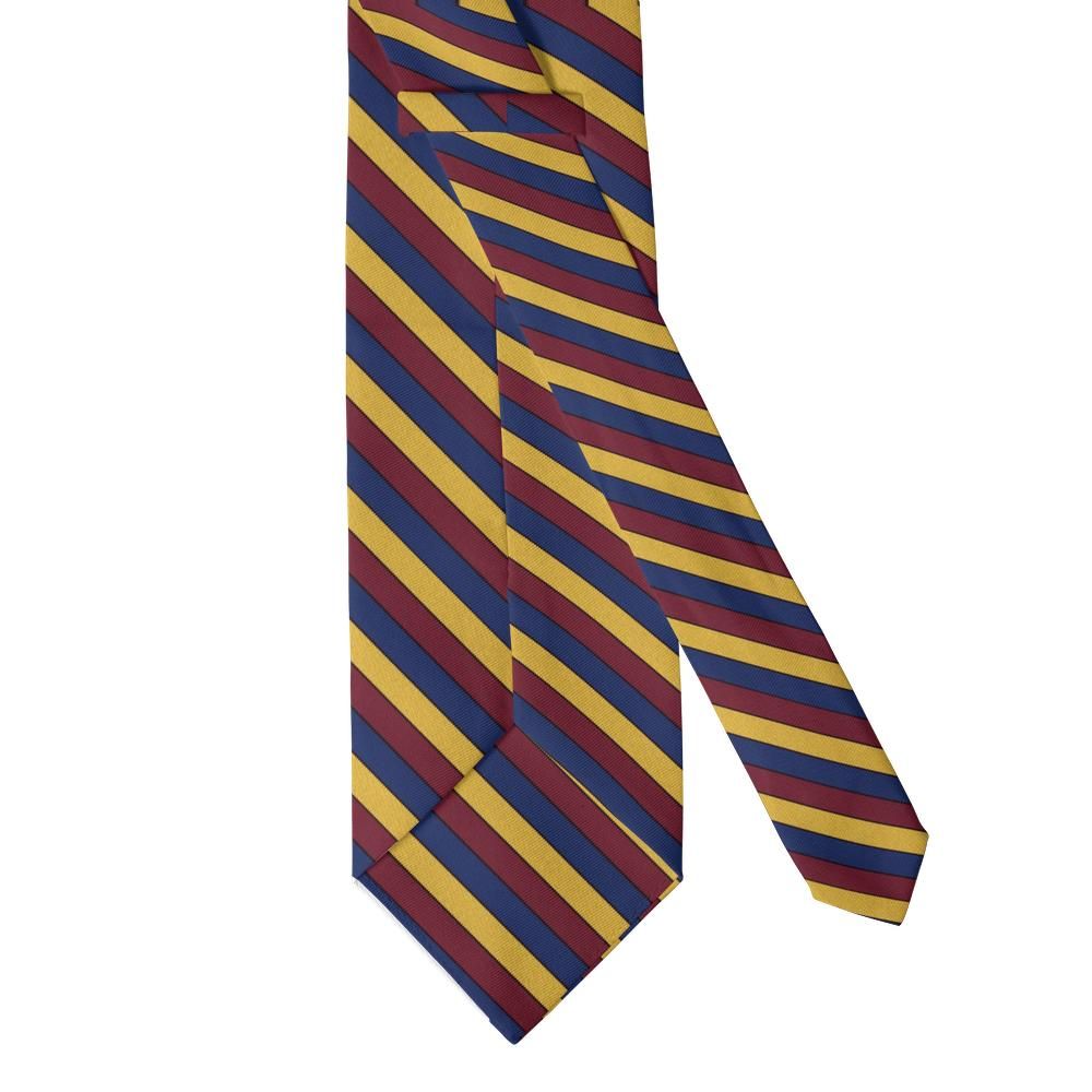 Mörner - Burgundy, Gold & Navy Tricolour Stripe Tie – Club Colours