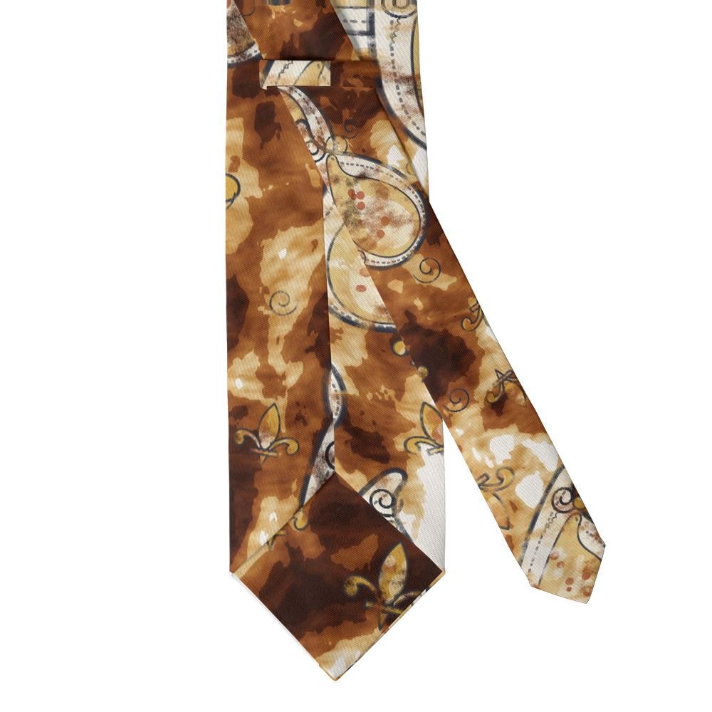 Borromeo - Umber & Cream Watercolour Paisley Tie – Sepia Fresco
